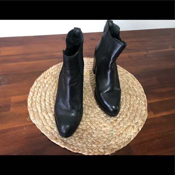 Vintage Black Leather Boots - Made in Spain - 8 - Picture 2 of 8
